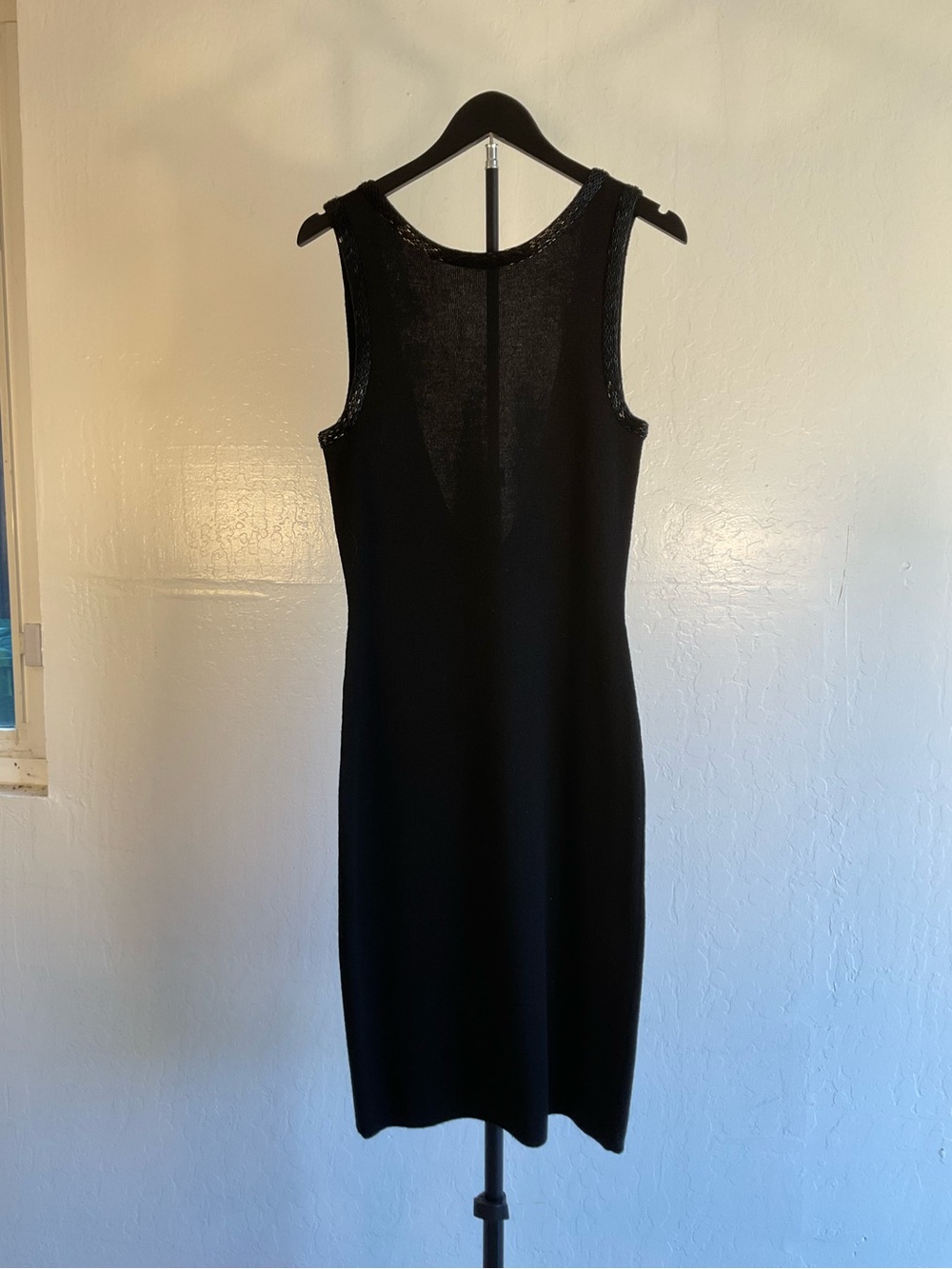 Vintage Classic Black Sleeveless Knit Dress - Elegant Everyday Staple